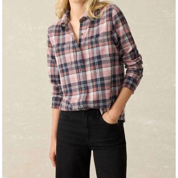 NEW FAHERTY legend shirt in mulberry blues - Picture 1 of 5